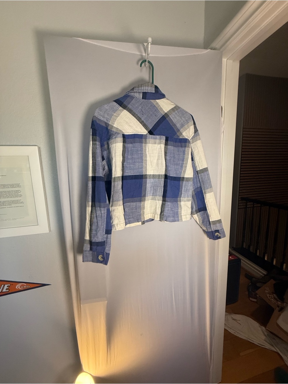 Ashley By 26 International Blue and White Striped Shirt - Picture 5 of 6
